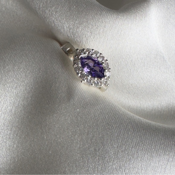 Amethyst Cz Earrings - Picture 2 of 6